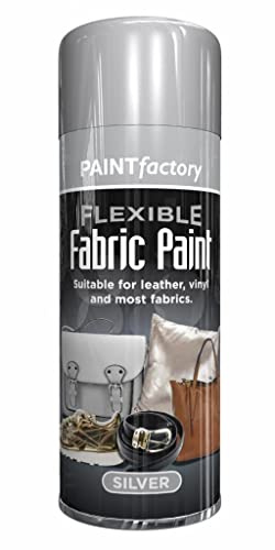 Classic Signature - 12 x Flexible Fabric Silver 200ml Spray Paint Leather Vinyl Textile Clothes Fast Drying