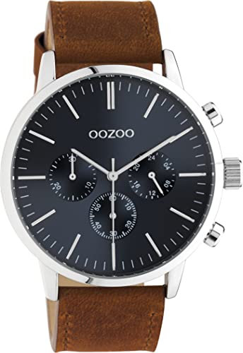Oozoo Timepieces Herren Uhr - Armbanduhr Herren mit 22mm Lederarmband - Analog Herrenuhr in rund C10917