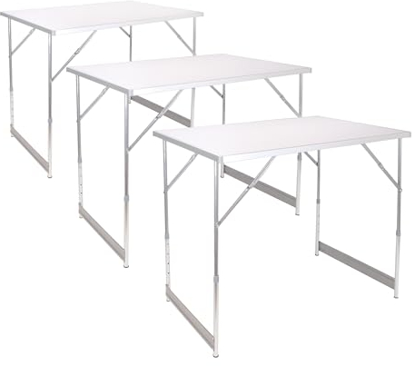 Lemodo Mesa plegable de 3 piezas en color blanco – Mesa de trabajo multifuncional – Mesa multiusos regulable – Mesa de pintor – Mesa profesional para empapelar hasta 30 kg – 100 x 60 cm