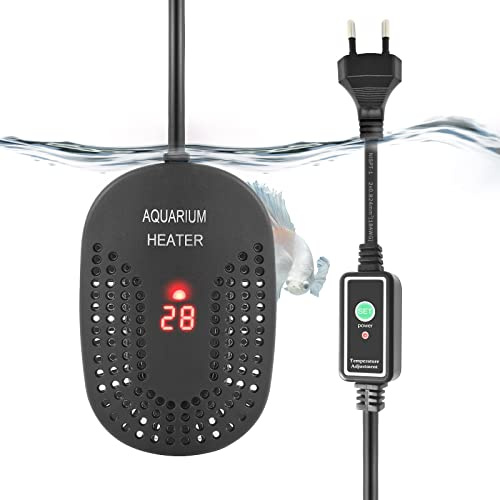 PYPABL Mini Chauffage pour Aquarium 50W 100W, Chauffage Réglable pour Aquarium avec Contrôleur de Température Externe, Chauffage Incassable pour Poissons et Tortues, Eau Douce et Eau Salée (100W)