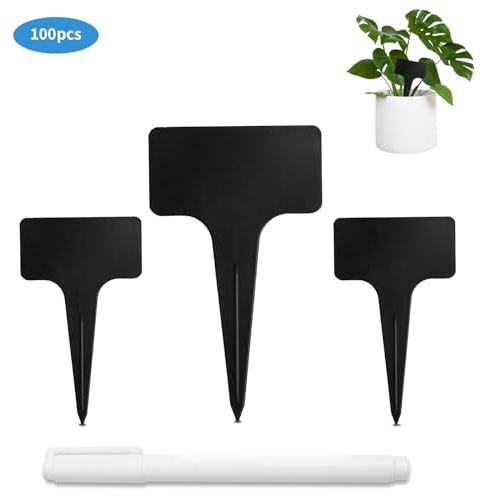 SILULCM 100 pezzi Etichette per Piante,Plastica Marcatori di Piante Spesse PVC Impermeabile Marcatori di Piante, per Vaso Erbe Fiori Semi Verdure, Tags da Giardino Impermeabile Eco Friendly, 6x10cm