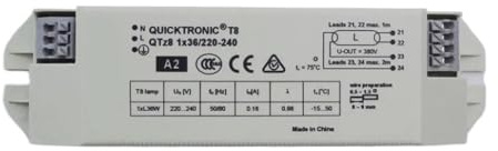RTRCAGAKM Balasto electrónico QTZ8 1X36W 2X36W Lámpara Fluorescente Balasto electrónico T8(QTZ8 1 x 36W)