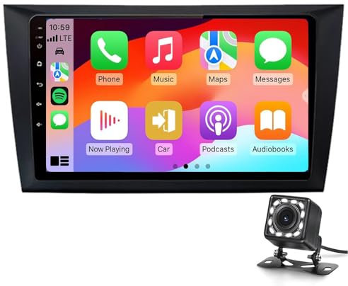 Keoaiob Android 14 Autoradio Mit Kabellosem CarPlay Android Auto Für Volkswagen Golf 6 2008-2016 Autoradio Mit 9-Zoll-Touchscreen GPS-Navigationssystem WiFi HiFi Bluetooth FM RDS AHD(Color:M4:4+64GB)