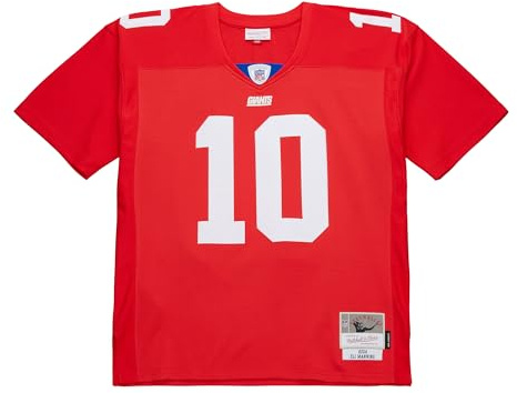 Mitchell & Ness NFL Legacy Trikot New York Giants Eli Manning #10 2004 – Herren Retro Jersey - Größe: S – Offizielles NFL Football Fan-Shirt – Rot Vintage Game Day Style