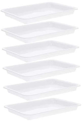BESTonZON 6 Piezas Unidades Bandejas para Macetas Rectangulares Reutilizables de Plástico Plato para Plantas Base para Bonsáis Resistente y Práctico para Interior y Exterior