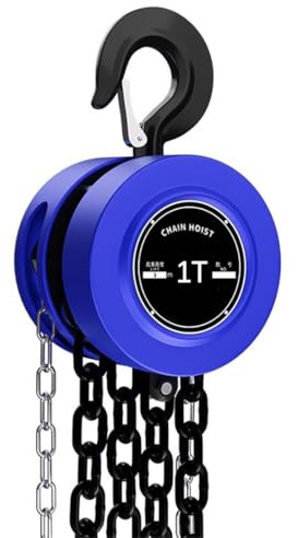 Paranco A Catena Manuale Per Impieghi Gravosi Da 1/1,5/2/3 Tonnellate, Lunghezza Della Catena 10 Piedi, Acciaio Al Manganese G80 Con 2 Ganci, Paranco A Catena In Acciaio Per Garage, Magazzini(Size:1T)