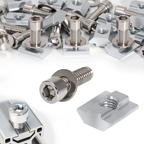 KINETOX 16 Stück Nutensteine M8 Set T-Nut M8 T-Slot Nutmuttern Schrauben 4040 Serie Schiebemuttern M8 T Nut Schiene für Aluminiumprofil Extrusionsschlitz