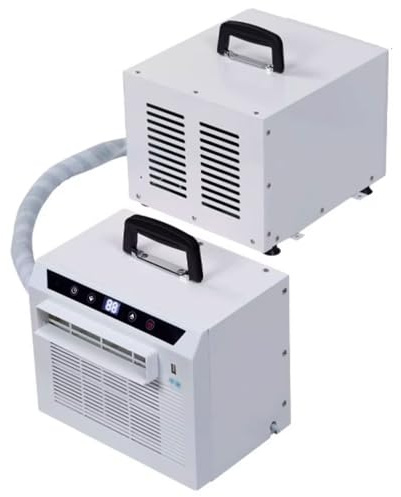 Climatizzatore split system 13000 BTU con pannello touch e telecomando, timer 24 ore, design con maniglia superiore, perfetto per casa, ufficio e campeggio