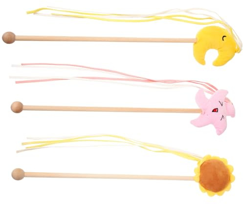 SHINEOFI Ensemble de 3 Bâtonnets à Chat en Peluche Colorée Formes Cartoon pour Chats et Chatons, Jouets Interactifs pour Exercice et Nettoyage des Dents Couleur Aléatoire Plusieurs Styles