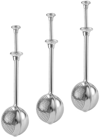 ROMISBABA Juego de 3 Espolvoreadores de Harina y Azúcar en Polvo de Acero Inoxidable Cedazo de Malla Fina para Hornear Utensilio para Repostería y Cocina Dispensador Práctico para Azúcar
