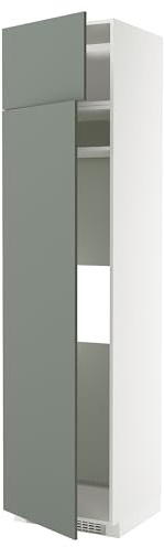 ProTuning METOD Hi cab f fridge or freezer w 2 drs, white/Nickebo matt grey-green, 60x60x240 cm