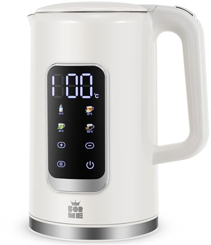 ForMe Edelstahl Wasserkocher 1,7 L mit Temperatureinstellung Temperaturwahl 40-100°C I LED Digitale Temperaturanzeige I Temperatur Einstellbar Kessel I Teekanne Teekessel Warmhaltefunktion I BPA Frei