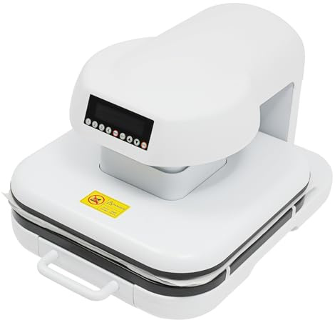 OUKANING Prensa térmica automática de 38 x 38 cm, 1600 W, prensa de transferencia de camiseta con pantalla LCD y 4 espacios de almacenamiento, impresión uniforme para manualidades y pequeñas empresas