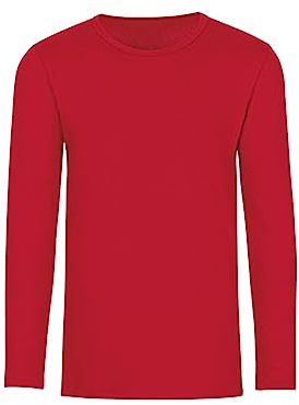Trigema Trigema Mädchen Langarm-Shirt-T-shirt Bambina, Rosso (kirsch 036), 8 anni