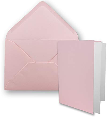 10x DIN B6 Faltkarten-Set - Rosa - 115 x 170 mm - 11,5 x 17 cm - Doppelkarten mit Umschlägen und Einleger-Papier - FarbenFroh by GUSTAV NEUSER