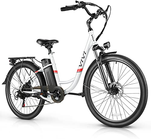Vivi Electric Bike for Adults, 1000W Peak Ebike 26 Electric Cruiser Bike 22MPH Step Through Electric Bike with 48V Removable Battery, 7 Speed Electric City Commuter Bicycle, SGS Certified to UL2849