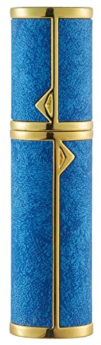 BRARIOS Refillable Portable Mini Perfume Atomiser for Travel, 5ml Luxury Empty Leakproof Pump Perfume Spray bottle Atomiser for Man and Woman (Blue(GD))