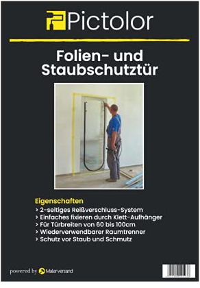 Pictolor Folien- und Staubschutztür 220x100cm mit 2-seitigem Reißverschluss
