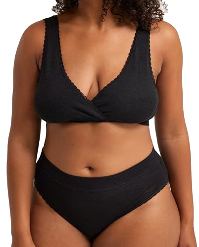 DILLING Culotte à Taille Haute en Laine mérinos et Soie pour Femme - Noir 38