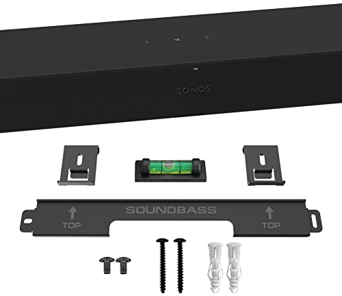 Soundbar Mount for Sonos Ray Sound Bar Includes All Necessary Mounting Hardware, Floating Style Soundbar Wall Bracket for Under TV or Above, Easy To Install, Black