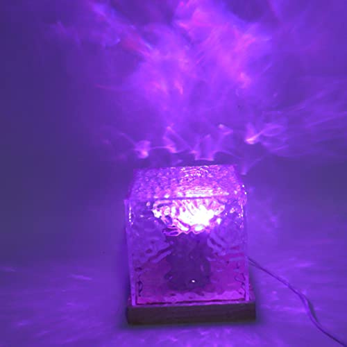 Dpofirs Lámpara de Mesa de Cristal, USB RGBW, 16 Colores, Luz Dinámica de Onda de Agua con 4 Modos, Lámpara de Noche Acrílica para Dormitorio de Niños, Sala de Estar, Dormitorio