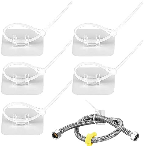 Vigcebit Clips Adhesivos para Cables, Hebilla de Tubo, Soporte de Manguera Ajustable, Resistente al Agua, para comedores, cocinas, baños, dormitorios, Fuerte Capacidad de Carga