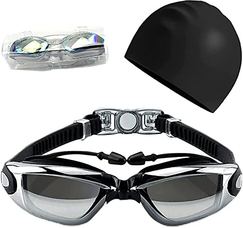 YUNXIASW Erwachsene Set Schwimmbrille und Badekappe