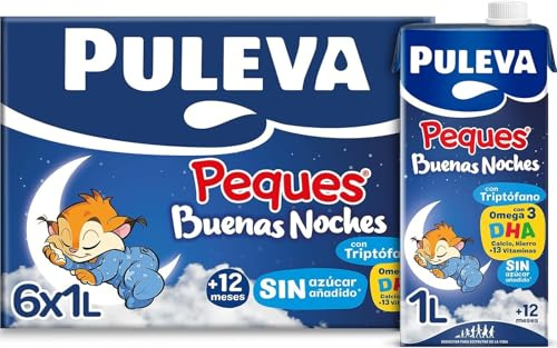 Puleva Peques 3 Buenas Noches Leche Crecimiento +12 Meses, 6x1L