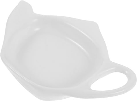 CIYODO Dessous de Théière en Céramique Blanc pour Sachets de Thé, Plat de Service Unique et Facile à Nettoyer, pour Organiser Lors du Thé de L'après-midi