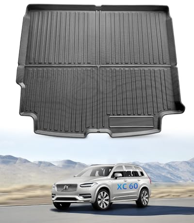 LANGBEAN Mattor för Bagagelucka för Volvo XC60 2025 2024 2023 2022 2021 2020 2019 2018, TPE Bagagerumsmattor Bak XC60 Original med Hög Kant, Halkfria och Vattentäta Tillbehör