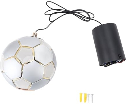 BRRNOO LED Soccer Pendant Light Innovative Football Ceiling Lamp Warm Light Ambient Lighting for Bedrooms Living Rooms and Study (Silver)