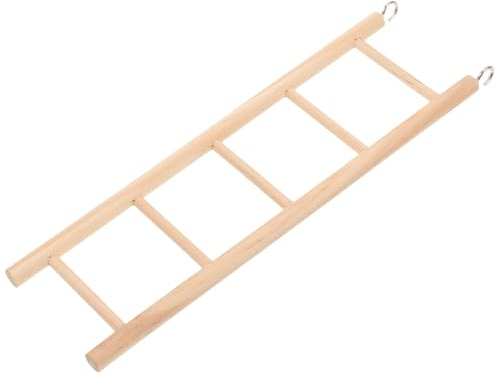 KOCKSHION Scala in Legno per Uccelli e Criceti, Accessorio per Gabbie Funzione Ponte e Gioco, Adatta per Arrampicata e Esercizio Colore Khaki