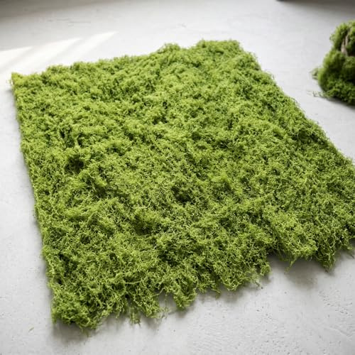 Tivleed Fake Moss Artificial Moss Sheet - 50x50cm Realistic Preserved | Look Moss Mat, Light Green Flexible & Cuttable Faux Moss for Home Decor, Wall, Wedding Backdrop, Party Decoration and Craft