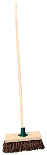 10 Stiff Sweeping Yard Brush, Natural Hard Broom Stiff Brush with Handle