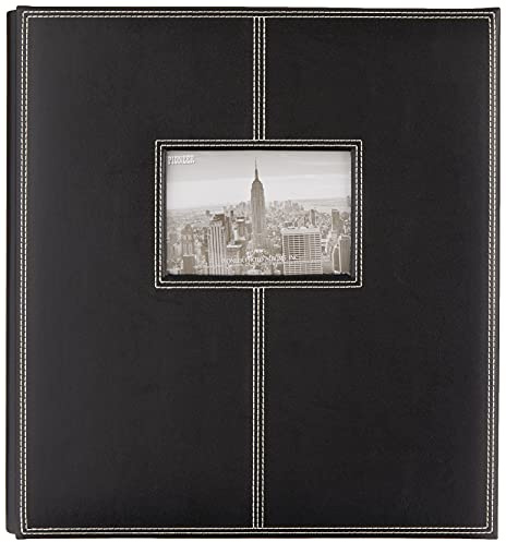 Pioneer Photo Albums 5PS-300 300-Pocket Sewn Leatherette Frame Cover Photo Album, Black