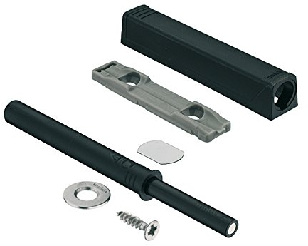 Gedotec Druck-Schnäpper Türdämpfer TIP-ON 956A1004 Langversion mit Magnet | Farbe schwarz | Blum Tür-Schnapper mit Ausstoßweg 38 mm | 1 Set - Druck-Öffner Push-to-Open für Küchen-Schränke & Schubladen