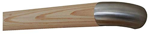 Montagefertiger Lärche Handlauf Geländer unbehandelt roh fein geschliffen Ø 42 mm mit montierten Edelstahl Endstücken ohne Halter Länge: 1000 mm / 100 cm / 1,0 m Enden: Edelstahl Bogen