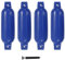 vidaXL 4X Bootsfender mit Pumpe Fender Langfender für Boot Prallschutz Rammschutz Bootschutz Stegfender Kugelfender Blau 41x11,5cm PVC