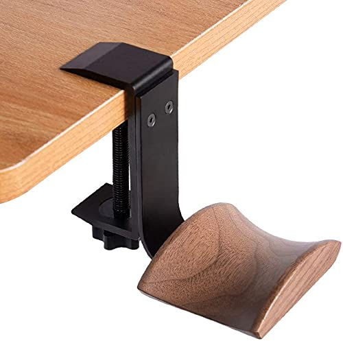 Kopfhörer Ständer mit 6cm Breiter Kopfstütze aus Nussbaum,Headset Halterung Verstellbar Clip Headphone Stand für Over Ear und Gaming, Geeignet für Tisch,Vitrine