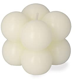 HOMLA - Candela a bolle vegana – Candele decorative esthetic – Bubble Candle – Decorazione per la stanza – Candela a cubo – 6 x 6 x 6 cm – Ecru