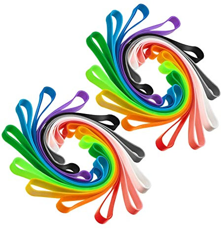 Elastici Silicone Colorati, Elastici in Gomma Siliconica, Assortiti Elastici Colorati Gomma, Grandi Elastici in Silicone, per giochi e puzzle, portatili, notebook, raccoglitori, 24 Pezzi