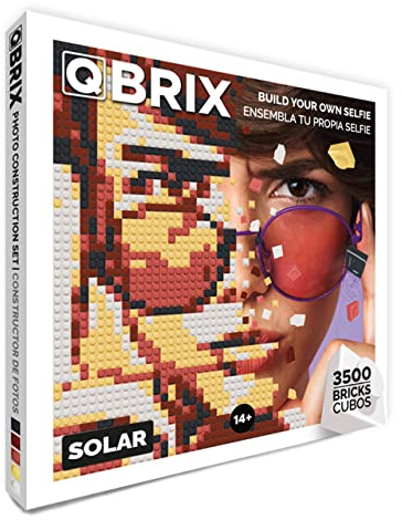 QBRIX Solar- Klemmbaustein Mosaik Foto Bausatz, personalisiertes Geschenk, Benutzerdefiniert, Bild Baukasten, Bauset, Pixel Art Kunst Steckbaustein Gemälde…