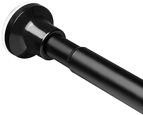 Mattschwarz Duschvorhangstange, Rostet Nicht und Rutschfeste Duschvorhangstange, ohne Bohren Teleskopstange Ausziehbar für Badezimmer,Schlafzimmer und Fenster (72-134cm Φ25mm)