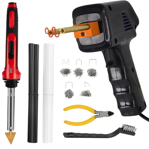 70W Plastic Welding Kit, Plastic Welding Machine 220V, 2 in1 Plastic Welder Gun Kit, Car Bumper Repair Kit with 40pcs Plastic Welding Rods & 500pcs Hot Staples for Plastic Crack Repair