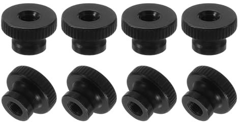 QUARKZMAN Dadi a Farfalla Scanalati, 12 Pezzi Dado M5 in Acciaio al Carbonio Testa Alta con Foro Passante per Parti Stampante 3D, Nero