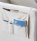 MOTTK Armlehnen-Organizer, Sofa-Armschutz, 5 Taschen, Leinenstoff, Aufbewahrungstasche für Liegestuhl, Tisch, Bett, platzsparend (1, weiß)