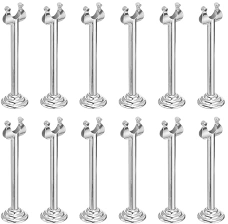 sourcing map Lot de 12 supports de numéro de table de 10 cm - Porte-cartes de table argenté pour mariage, anniversaire de mariage, fête d'anniversaire