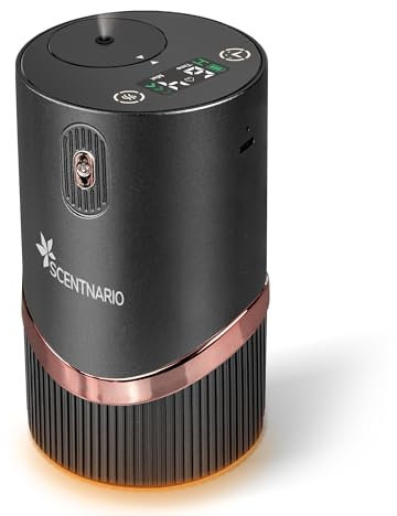 Wasserloser Diffusor Für Ätherische Öle, Aroma Diffuser Ohne Wasser - Diffusor Wasserlos with Warm LED, Automatic Power-Off, Multifunction 4 Cold Mist & Timer 1/2/4/6H