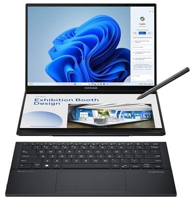 ASUS Zenbook Duo Laptop, Dual 14” OLED 3K 120Hz Touch Display, Evo, Intel Core Ultra 9 285H, Intel Arc Graphics, 32GB RAM, 1TB SSD, Windows 11, UX8406CA-PS99T
