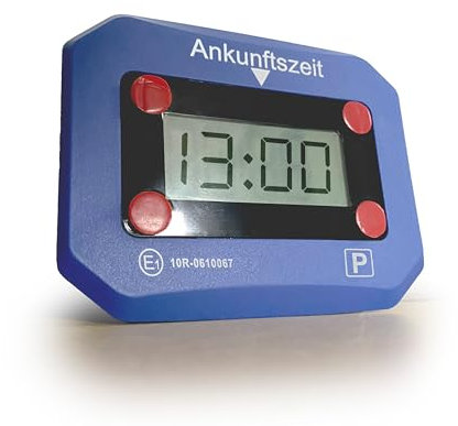 EUROtops Electronic Parking Disc, Electromechanical Parking Meter with Approval, Includes Illuminated Display, SOS Light Function and Automatic Time Detection, Car Interior Accessories